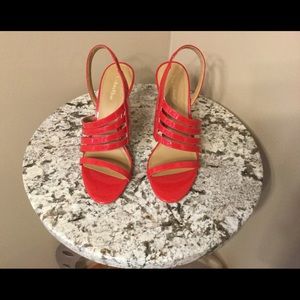 Calvin Klein red patent leather shoes size 8